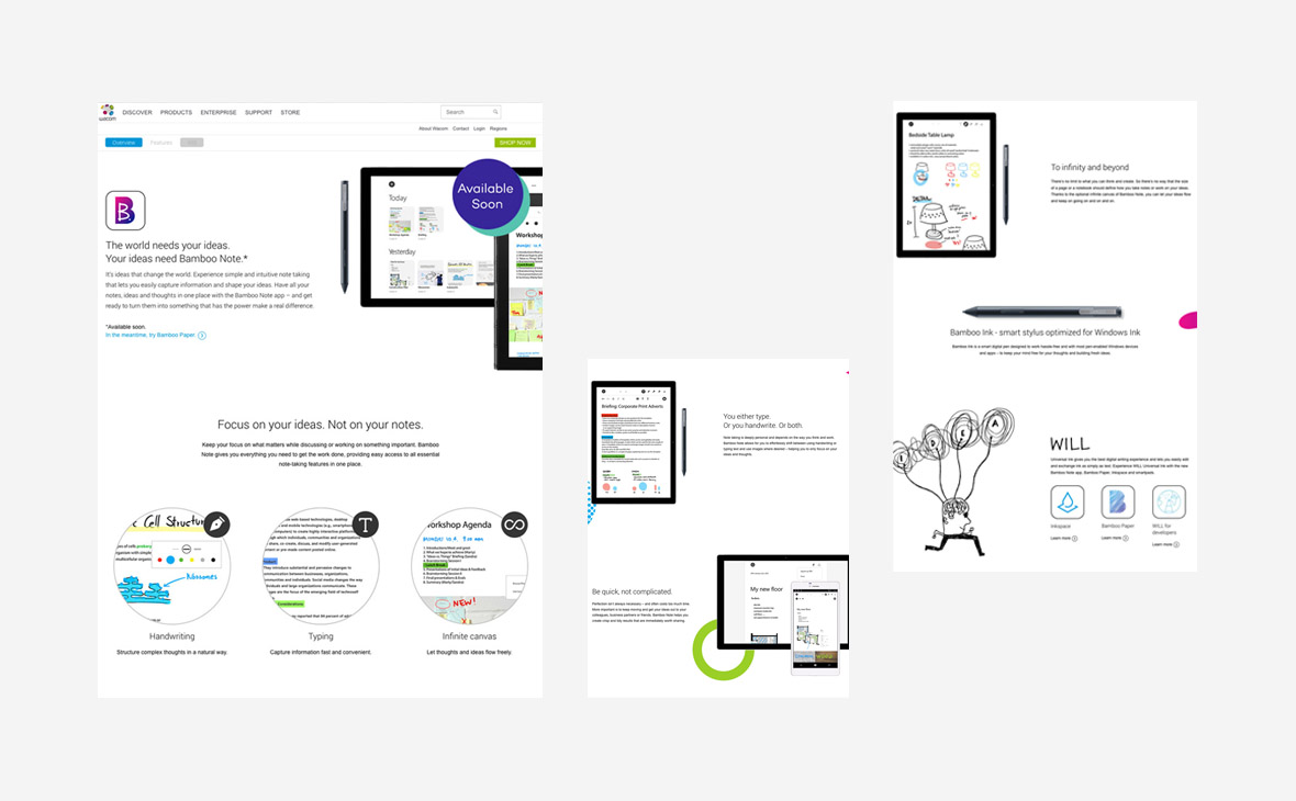 Wacom – Website Copy Bamboo Note - Teaserbild