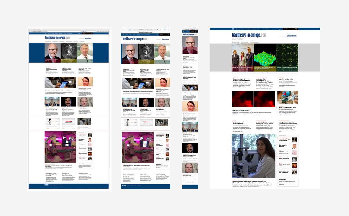European Hospital: Design und Konzept Website