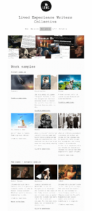 Lived Experience Writers Collective – Website – Work samples