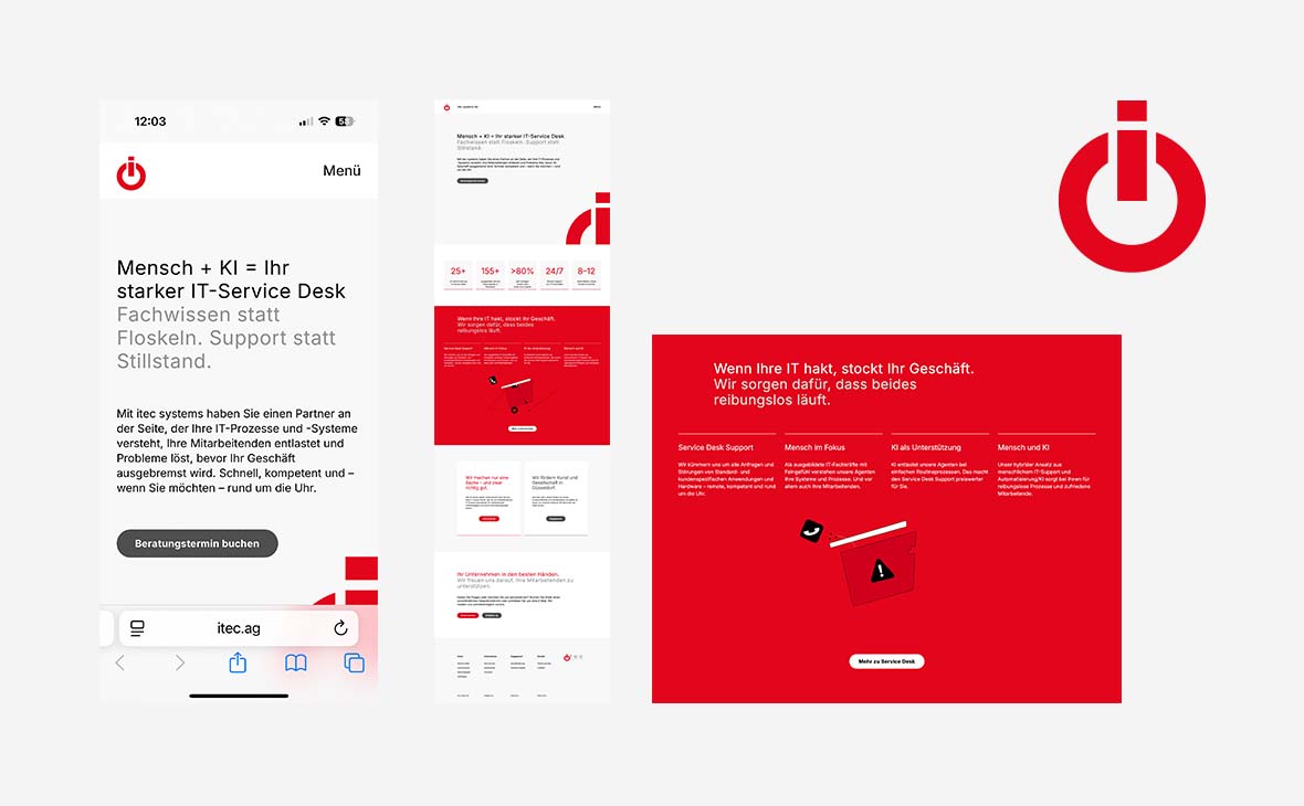 itec systems AG: Text Website